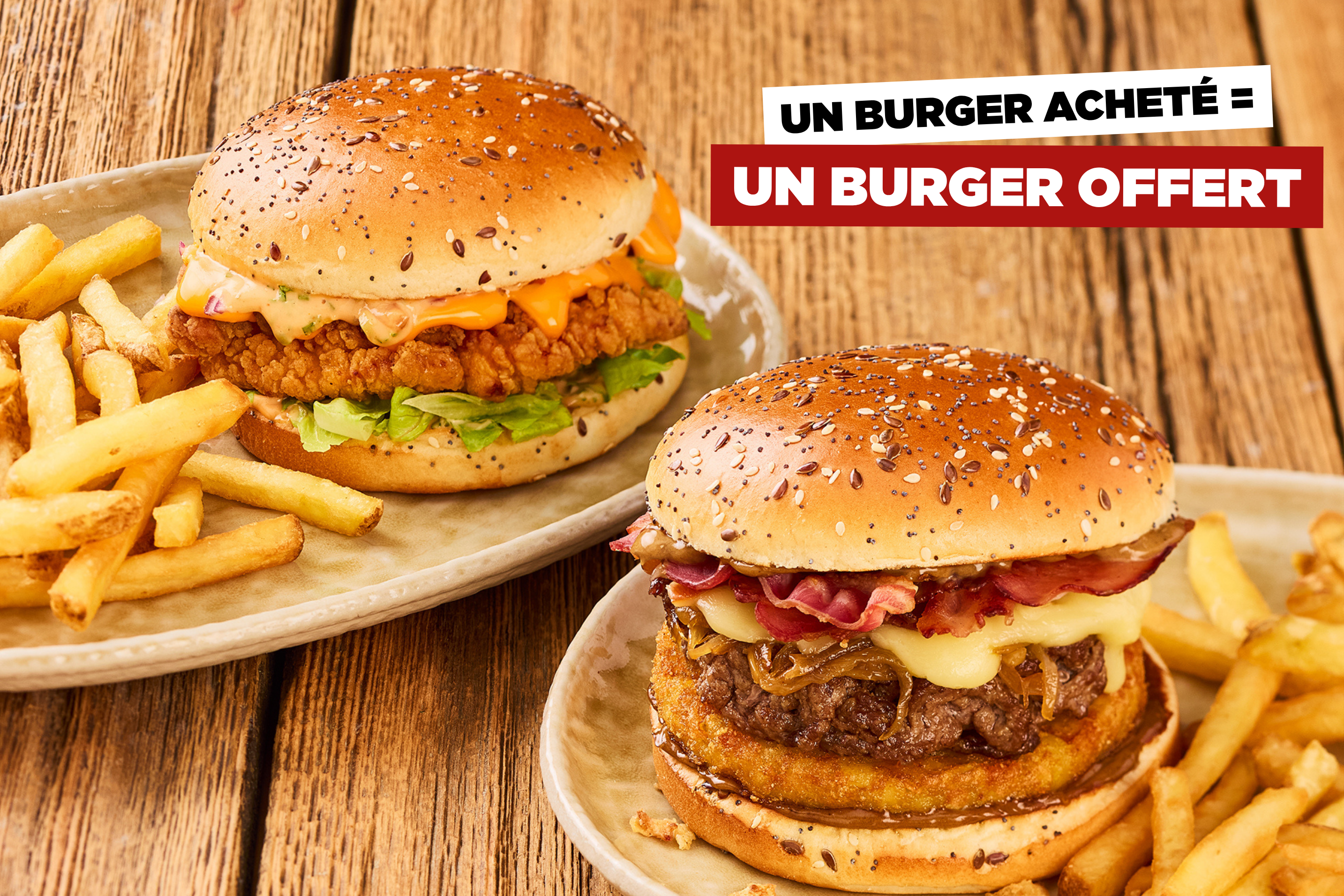 1 burger acheté = 1 burger offert 🍔